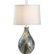 MarketPlace 27 inch 100 watt Silve/Teal/Nickel Table Lamp Portable Light