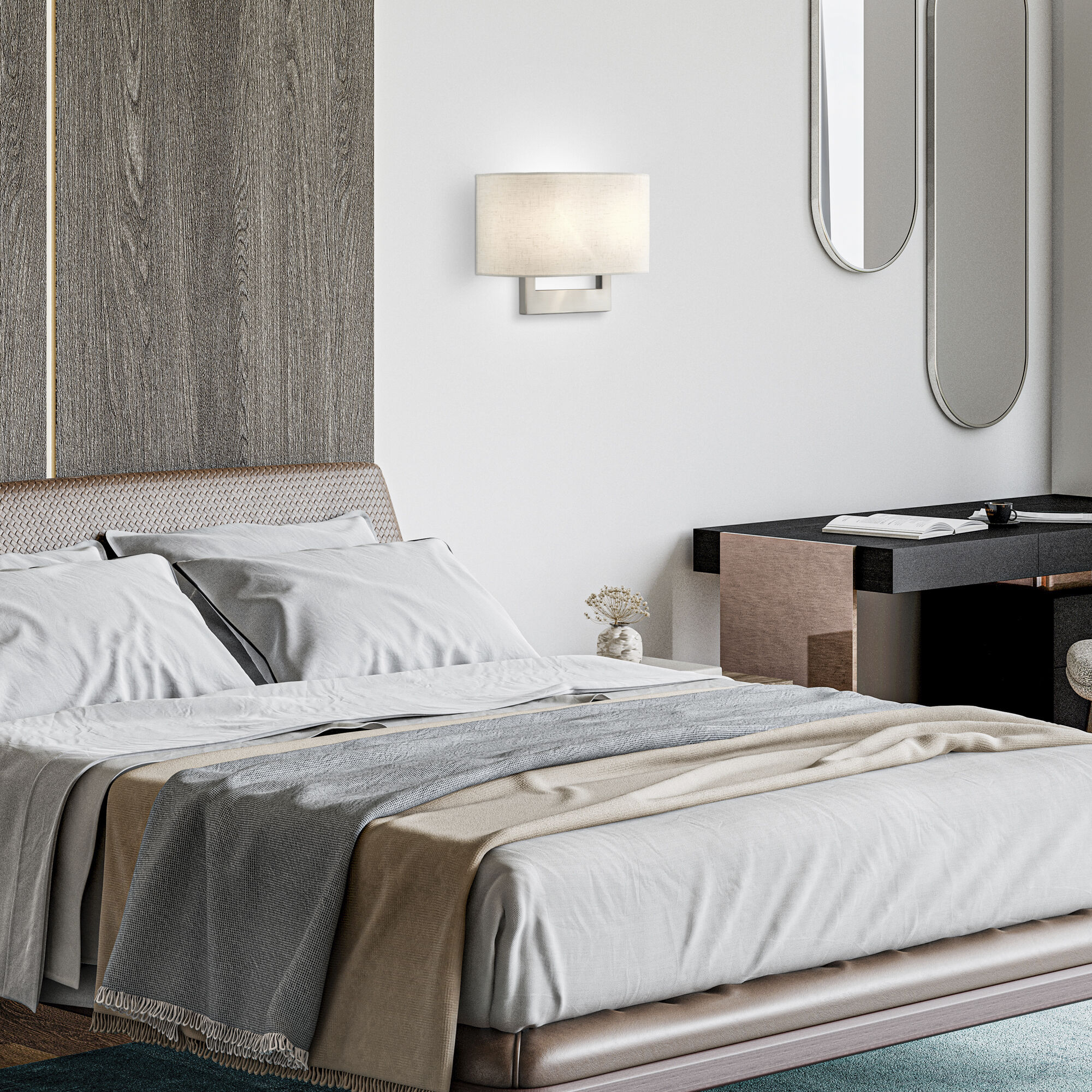 Allison Wall Sconce Wall Light in Brushed Nickel, Medium