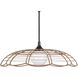 Lakeside 1 Light 30 inch Saddle Brown and Matte Black Indoor Outdoor Pendant Ceiling Light