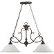 Barrett Place 2 Light 35 inch Mocha Bronze Island Light Ceiling Light in White Glass