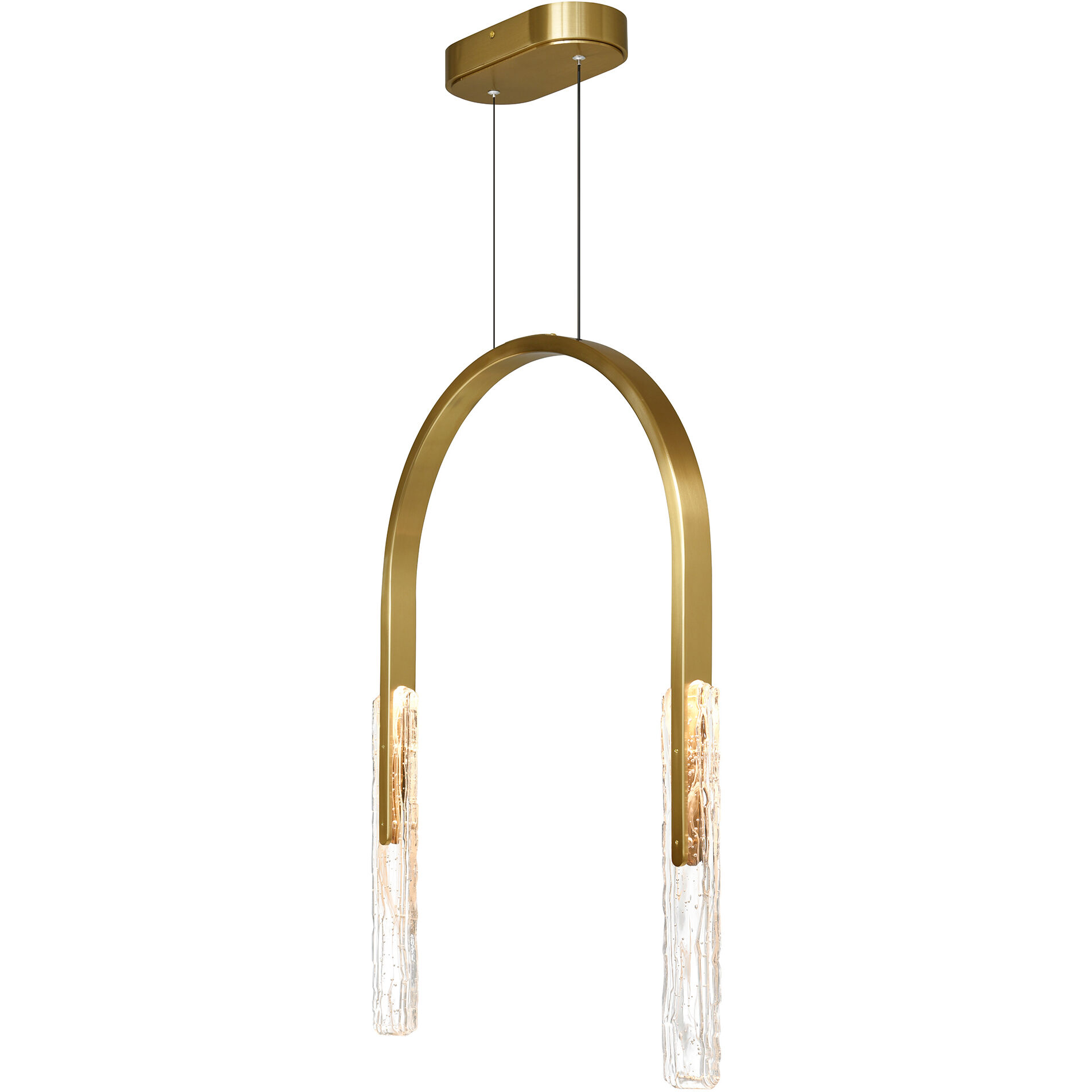 Curva LED 22 inch Brass Chandelier Ceiling Light