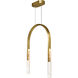 Curva LED 22 inch Brass Chandelier Ceiling Light