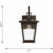 Linton 1 Light 12.63 inch Textured Black Outdoor Wall Lantern, Small