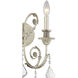 Regis Bath Wall Light in Clear Hand Cut, Olde Silver