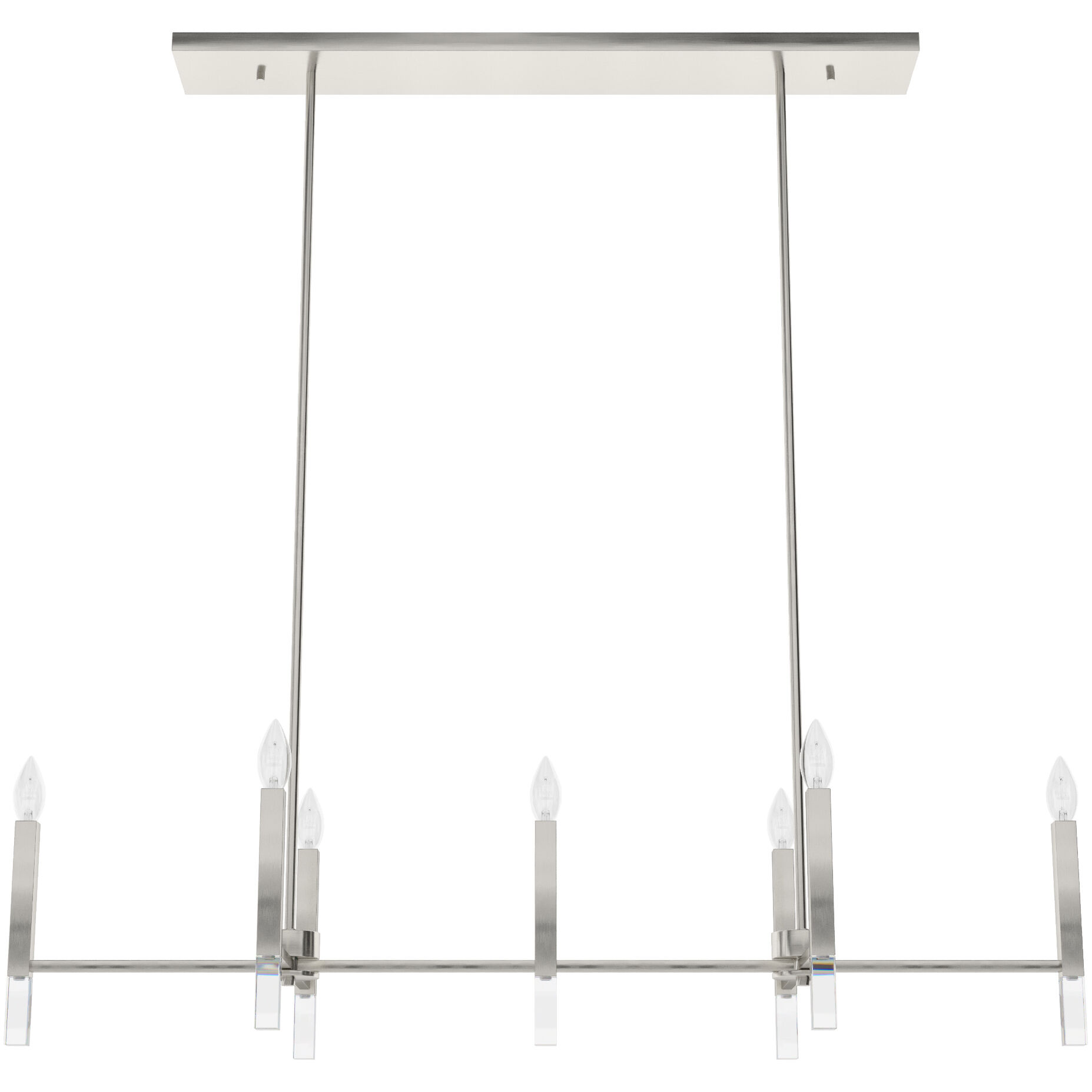Sunjai 7 Light 48 inch Brushed Nickel Linear Chandelier Ceiling Light