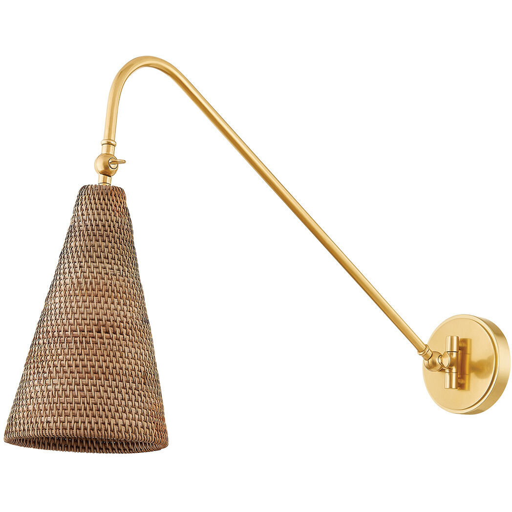 Averack 1 Light 5.75 inch Aged Brass Plug-in Sconce Wall Light