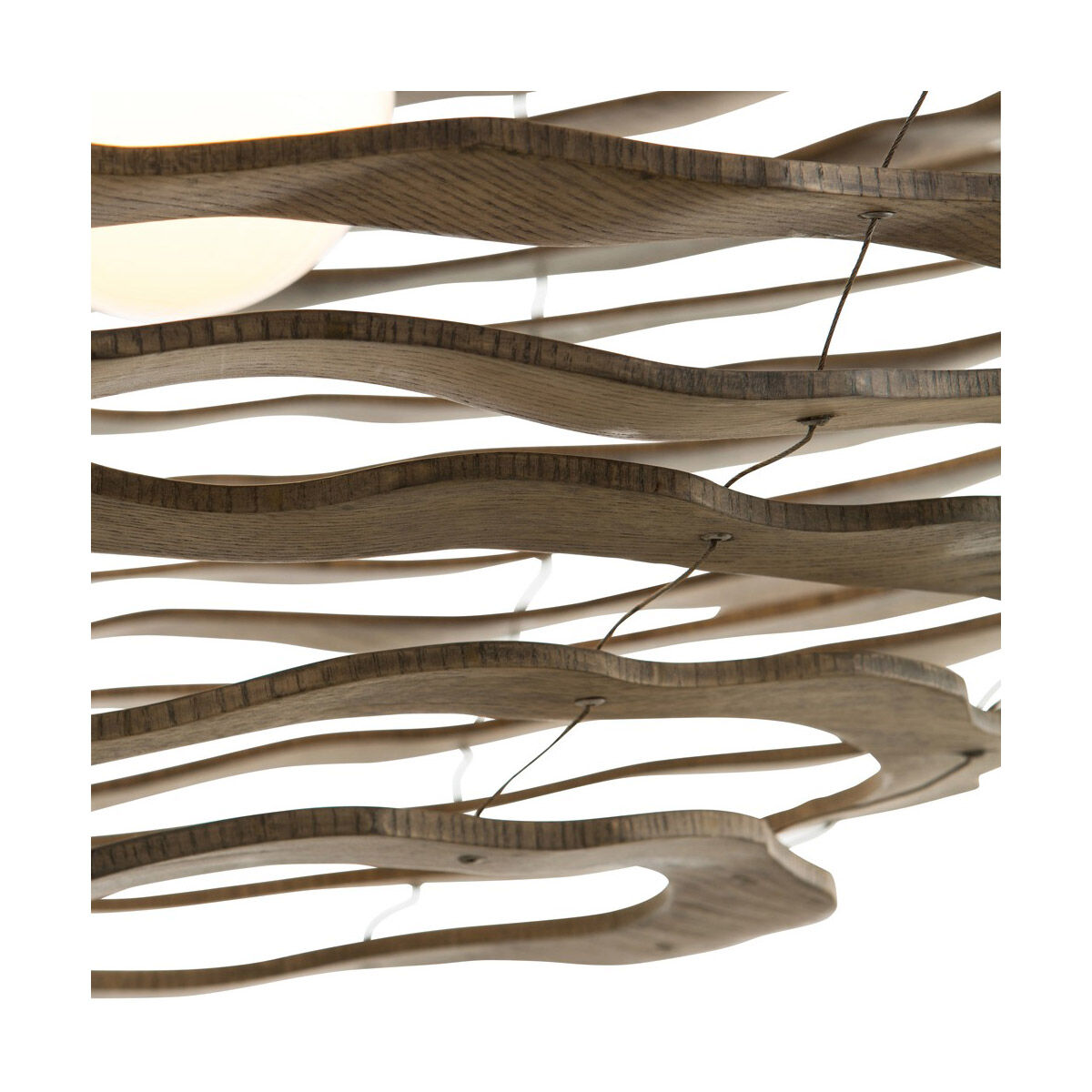 Rook 6 Light 35 inch Natural and Blackened Iron Pendant Ceiling Light, Large