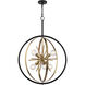 Estelle 6 Light 26.75 inch Natural Brass and Matte Black Pendant Ceiling Light