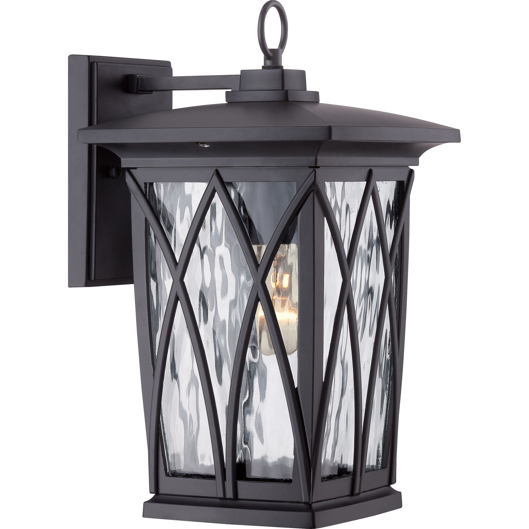 Grover 1 Light 15 inch Mystic Black Outdoor Wall Lantern