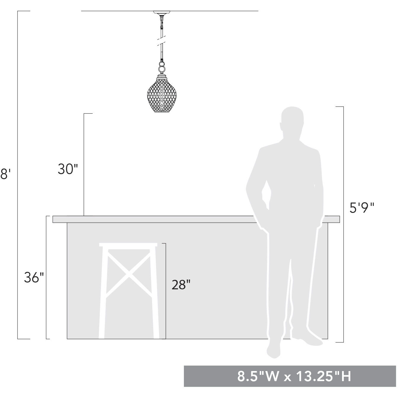 Adeline Pendant Ceiling Light in Modern Brushed Gold