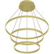 Cerchio 31.5 inch Brushed Gold Chandelier Ceiling Light