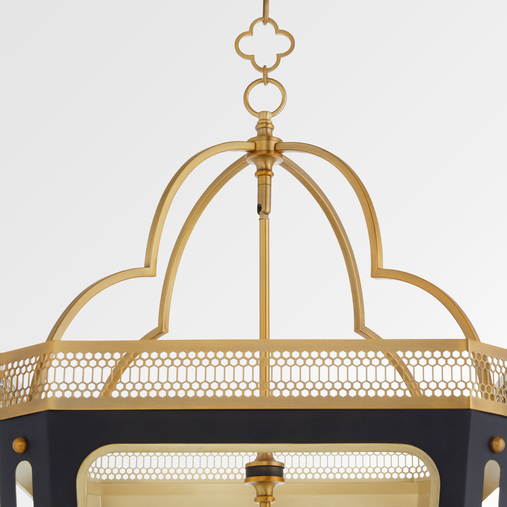 Loire 8 Light 19.5 inch Matte Black and Brushed Brass Pendant Ceiling Light