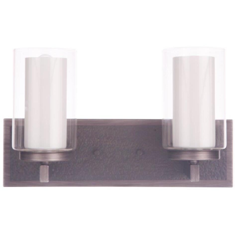 Texture 2 Light 15 inch Natural Iron and Vintage Iron Vanity Light Wall Light