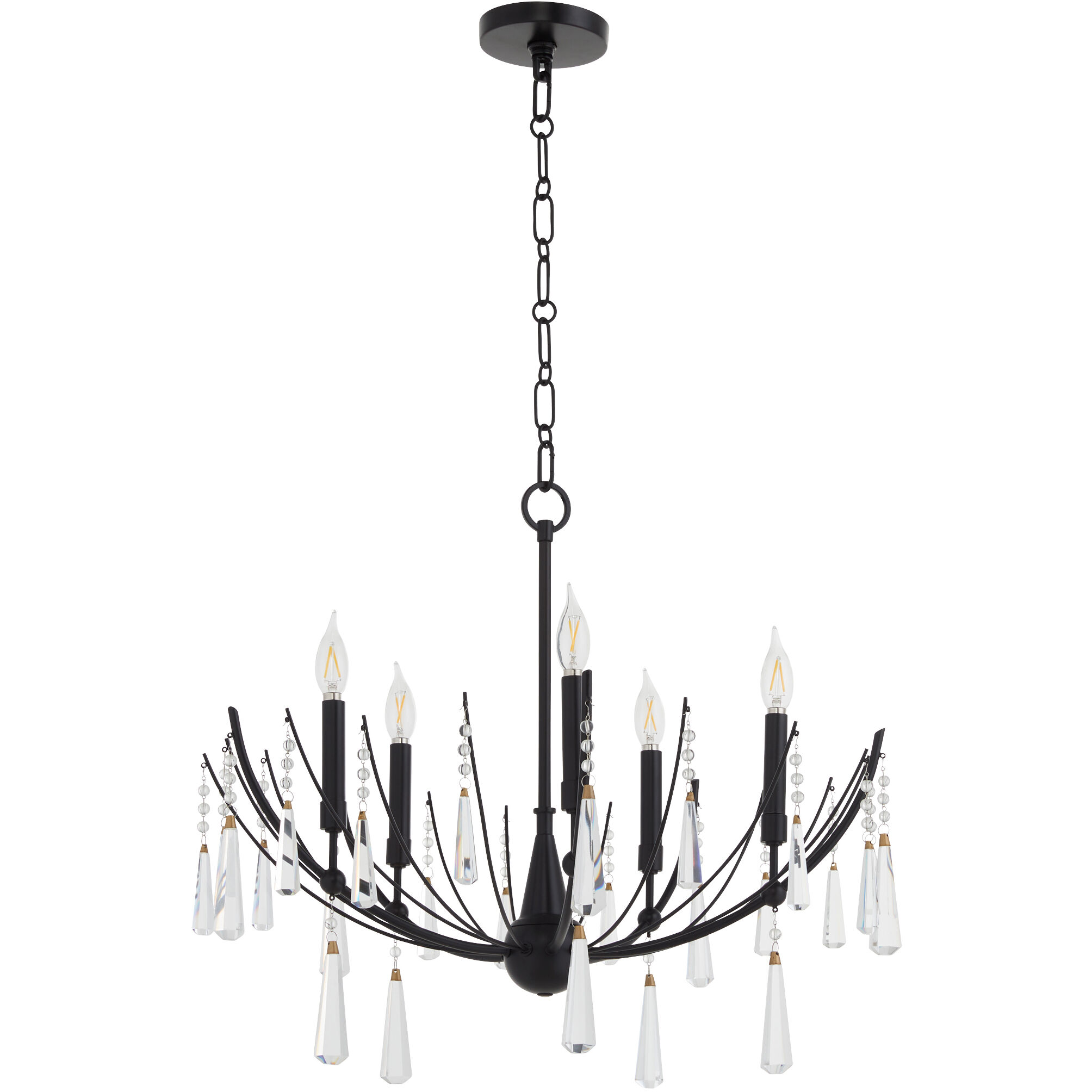 Eloise 5 Light 26 inch Matte Black Chandelier Ceiling Light