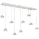 Cabochon Linear Multi-Pendant Ceiling Light in 3000K LED, White Linen, Salt White with White Marble