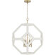Geo 4 Light 24 inch Flat White and Matte Brass Pendant Ceiling Light