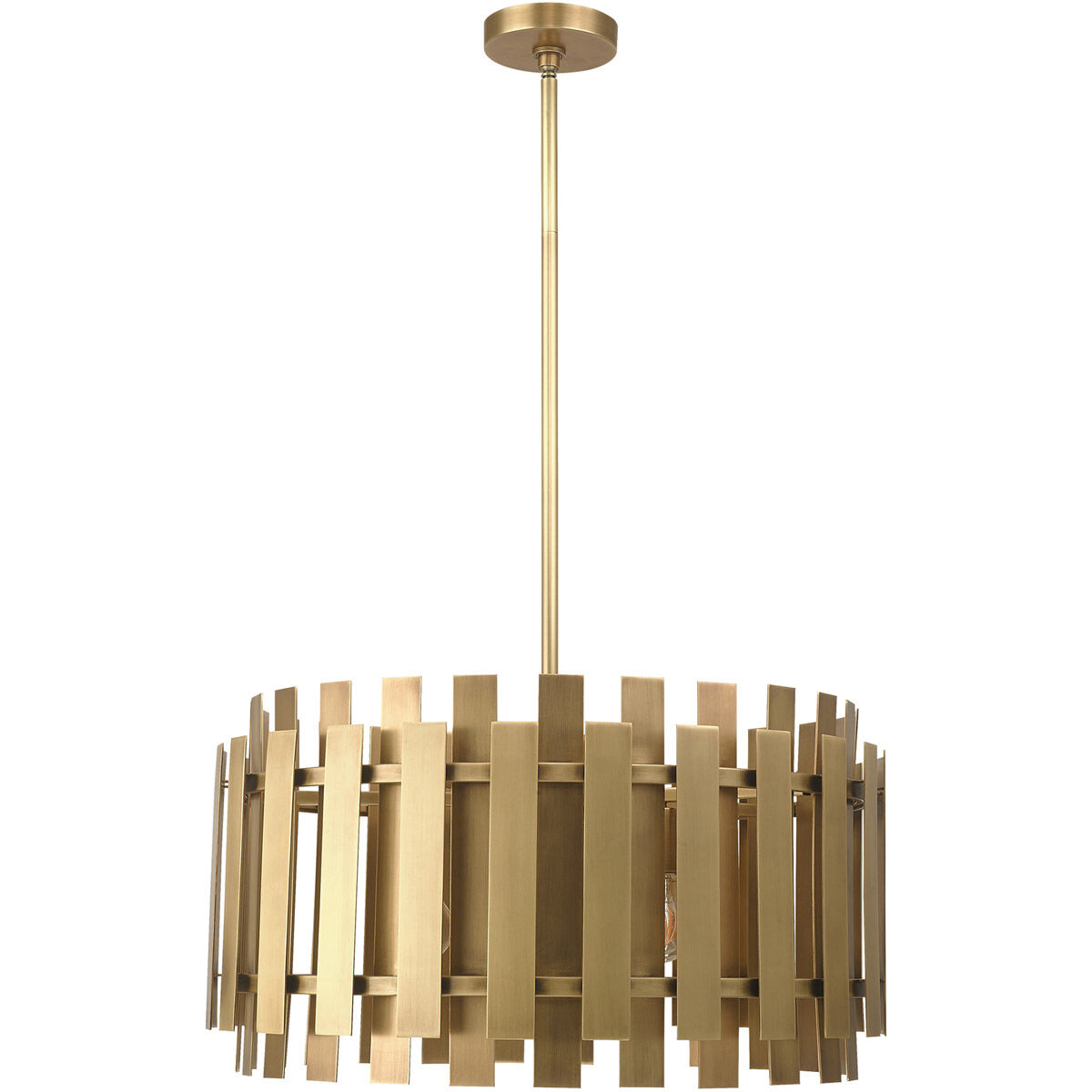 Greenwich 6 Light 24 inch Natural Brass Pendant Chandelier Ceiling Light