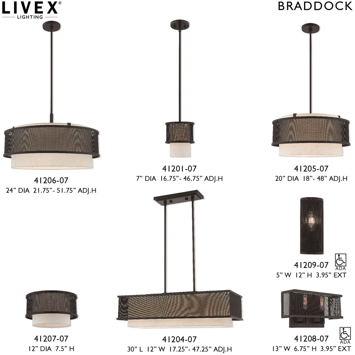 Braddock 1 Light 5 inch Bronze ADA ADA Wall Sconce Wall Light