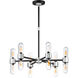 Dual 12 Light 26.25 inch Black/Brushed Aluminum Outdoor Chandelier