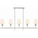 Broche 5 Light 53.5 inch Antique Silver Linear Chandelier Ceiling Light