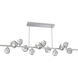 Gem LED 72 inch Salt White Chandelier Ceiling Light in 3000K LED, Smoke, Twisted Branch