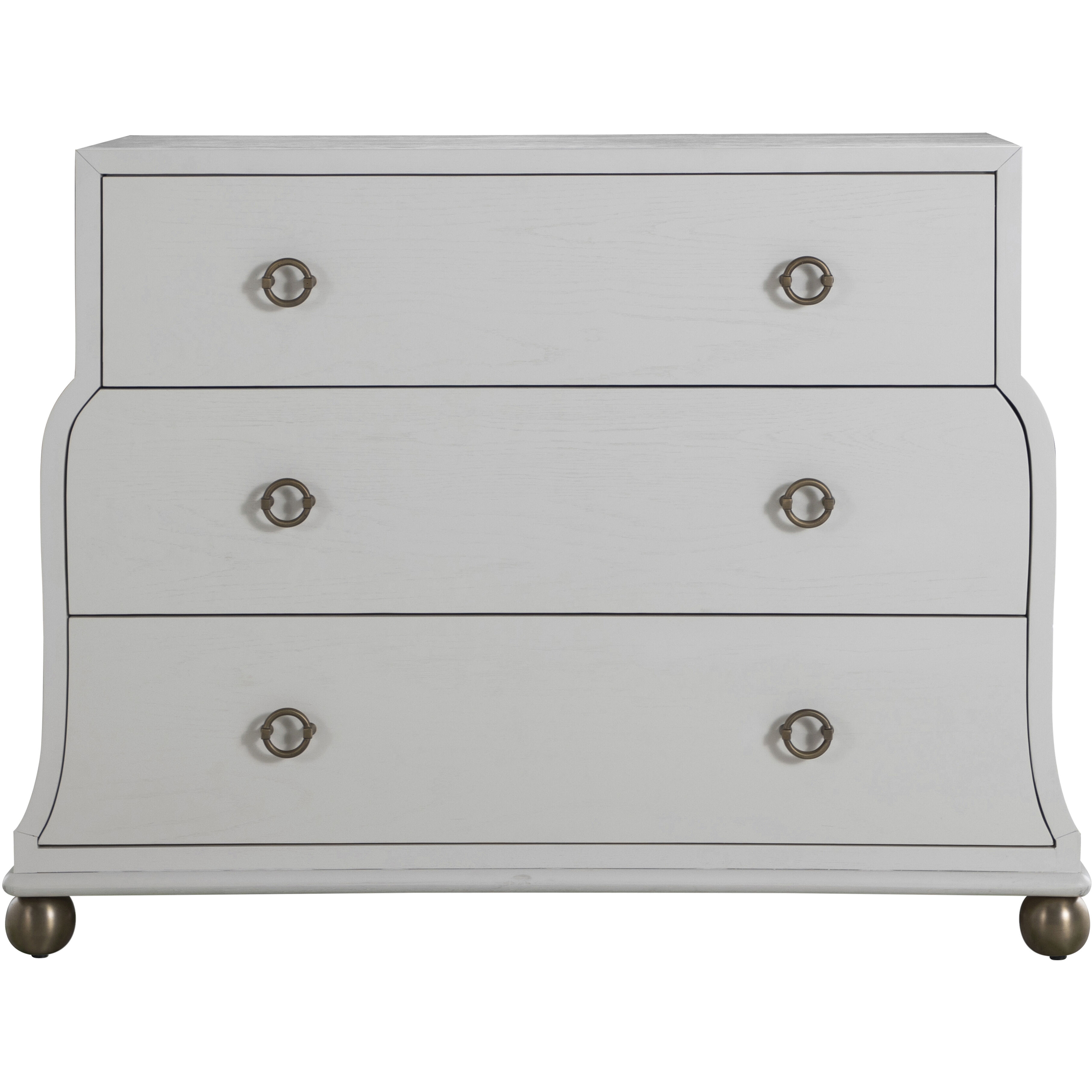 Pearl Ivory White and Satin Brass Chest