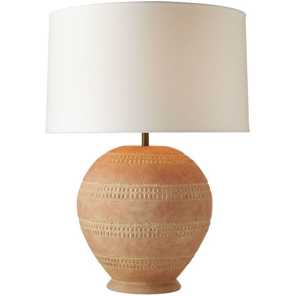 Tahoe 28.5 inch Whitewash Terracotta Table Lamp Portable Light