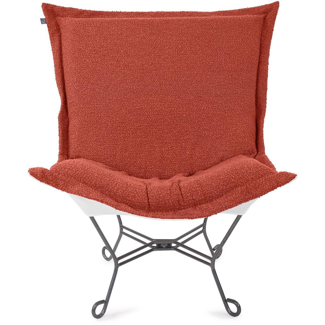 Alicante Coral Patio Scroll Puff Chair