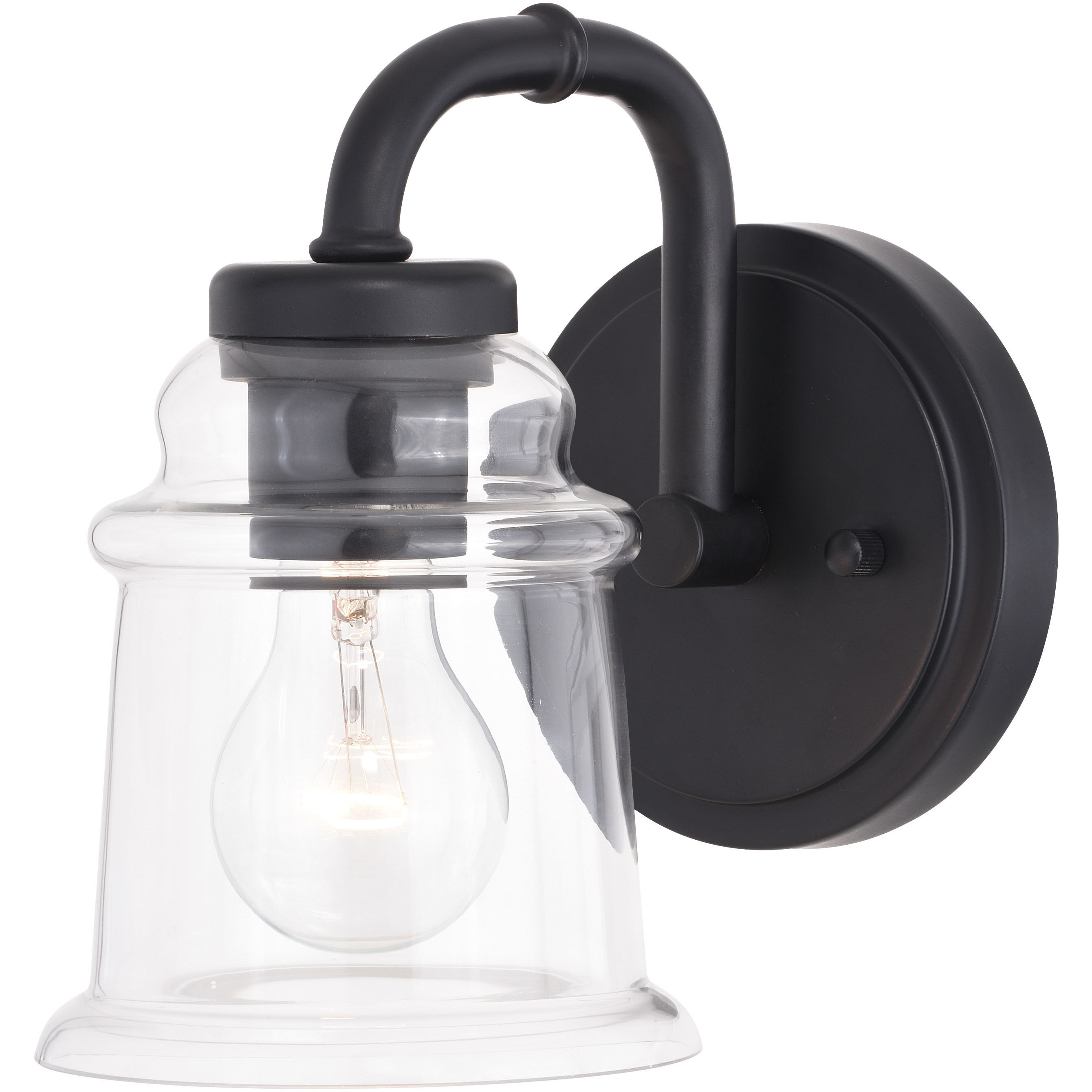 Toledo LED 8 inch Matte Black Bathroom Light Wall Light