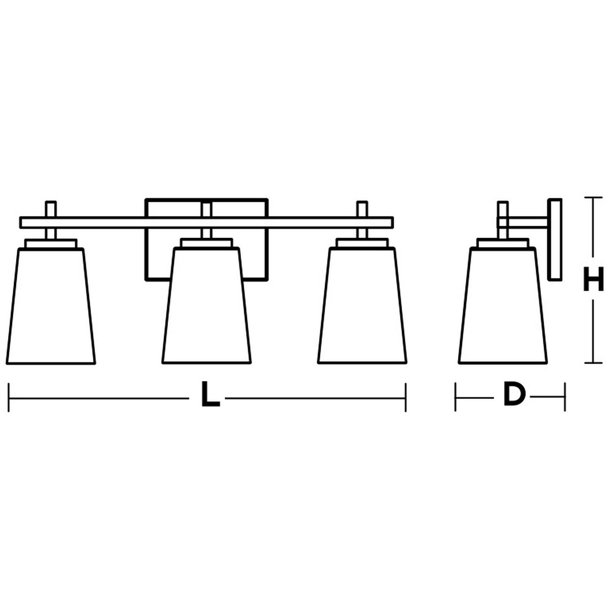 Joanna 3 Light 6 inch Black Bath Vanity Wall Light