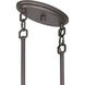 Hexly 5 Light 44 inch Bronze and Sultry Silver Island Light Ceiling Light