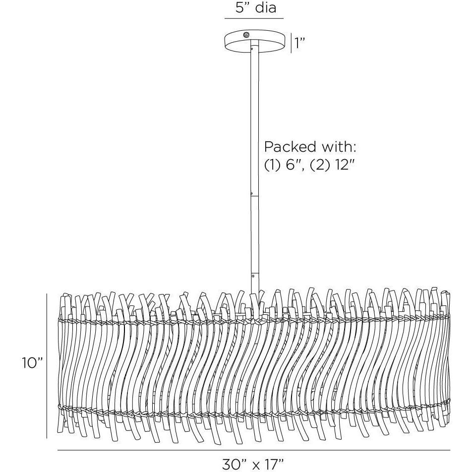 Cabrera 1 Light 30 inch Natural Pendant Ceiling Light
