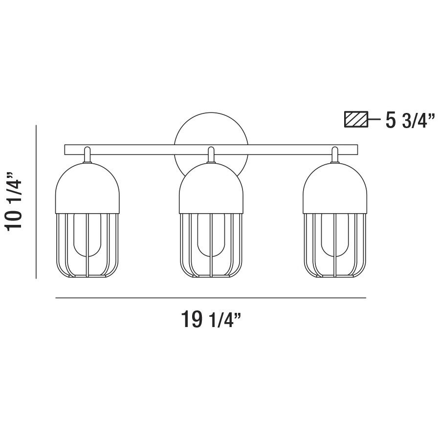 Palmerston 3 Light 19 inch Matte Black Vanity Light Wall Light