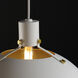 Dawn 1 Light 19.5 inch White and Satin Brass Single Pendant Ceiling Light
