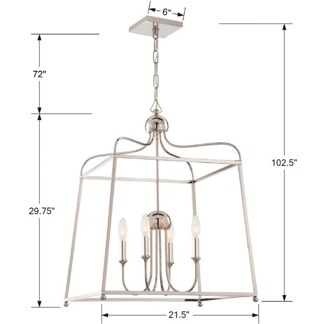 Sylvan 4 Light 21.5 inch Polished Nickel Lantern Chandelier Ceiling Light