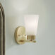 Stamos 1 Light 5 inch Brushed Gold Wall Sconce Wall Light in Satin Etched Glass
