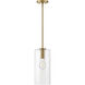 Lane LED 7 inch Lacquered Brass Pendant Ceiling Light in Clear