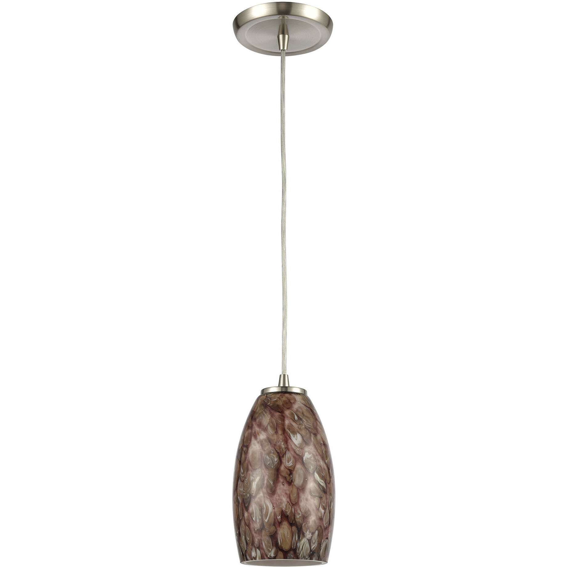Nature's Collage 1 Light 5 inch Satin Nickel Mini Pendant Ceiling Light