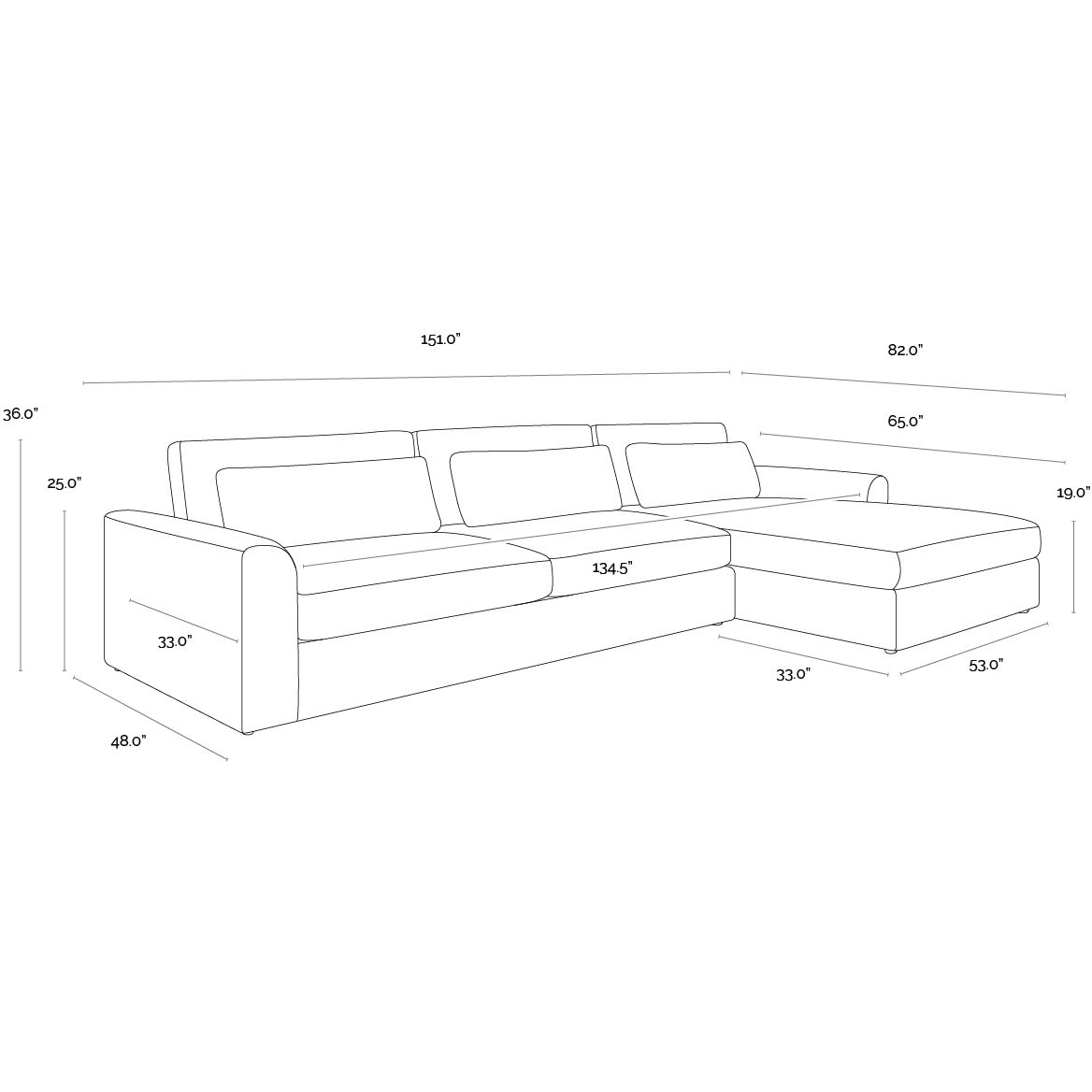 Merrick Ernst Silverstone Sofa Chaise, RAF