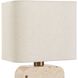 Tusk 11 inch 60.00 watt Beige Travertine ad Brass Accent Lamp Portable Light