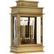 Chapman & Myers Linear Lantern 2 Light 15 inch Antique-Burnished Brass Outdoor Wall Lantern