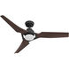 Eula 52 inch Matte Black with Chestnut Blades Outdoor Ceiling Fan