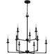 Prescott 9 Light 32 inch Matte Black Chandelier Ceiling Light