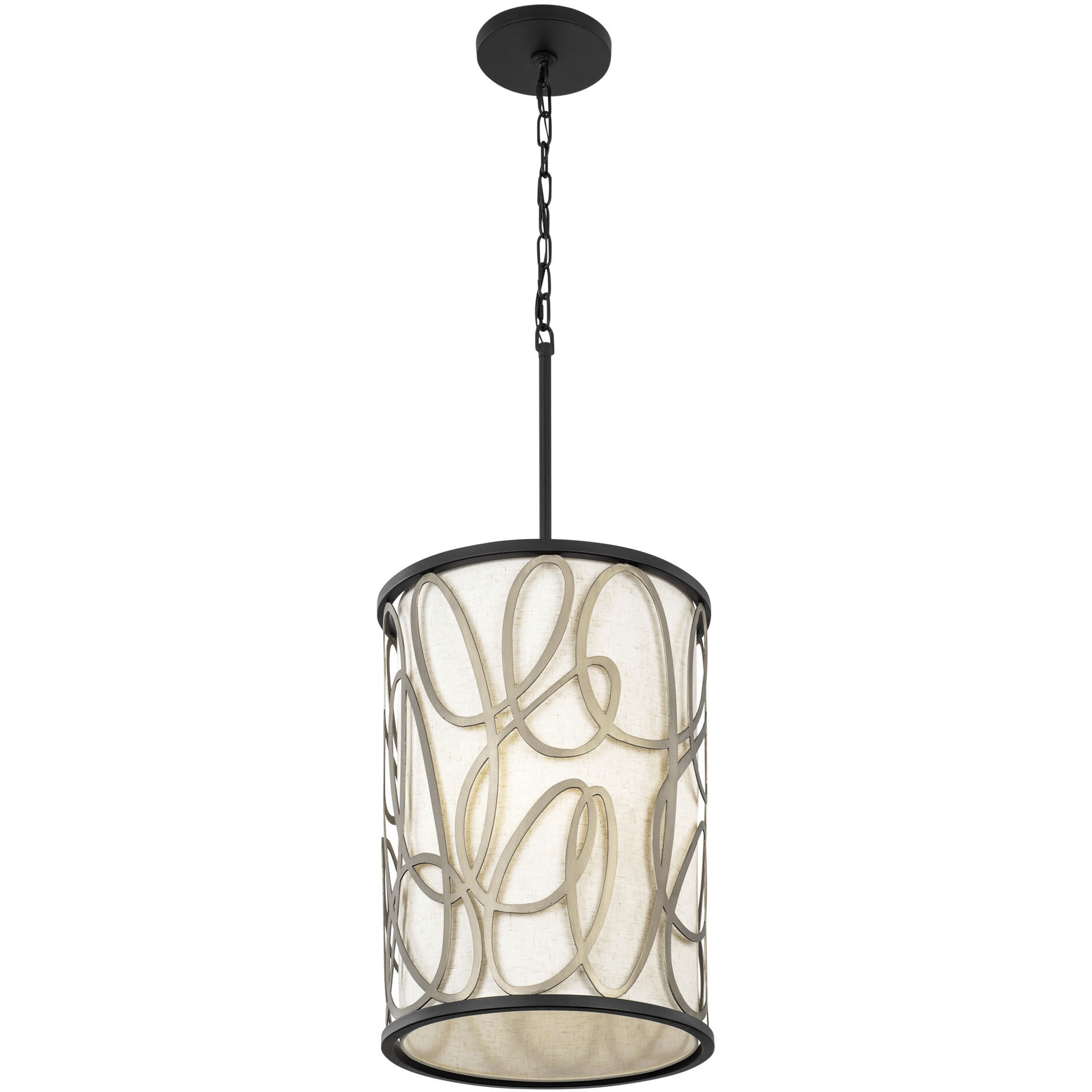 Scribble 6 Light 16 inch Matte Black with Artifact Foyer Pendant Ceiling Light, Smithsonian Collaboration