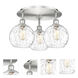 Athens Water Glass 3 Light 19.75 inch Satin Nickel Flush Mount Ceiling Light