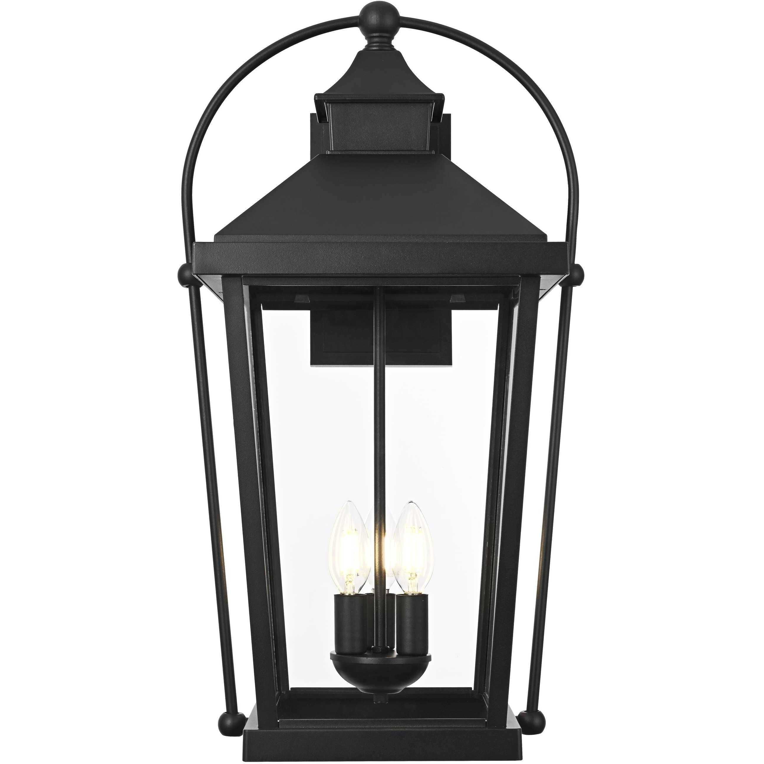 Luz 3 Light 24 inch Black Outdoor Wall Sconce