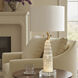 Jasper 32 inch 60 watt White and Clear Table Lamp Portable Light