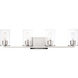Sleek 4 Light 30.5 inch Satin Nickel Bath Vanity Wall Light