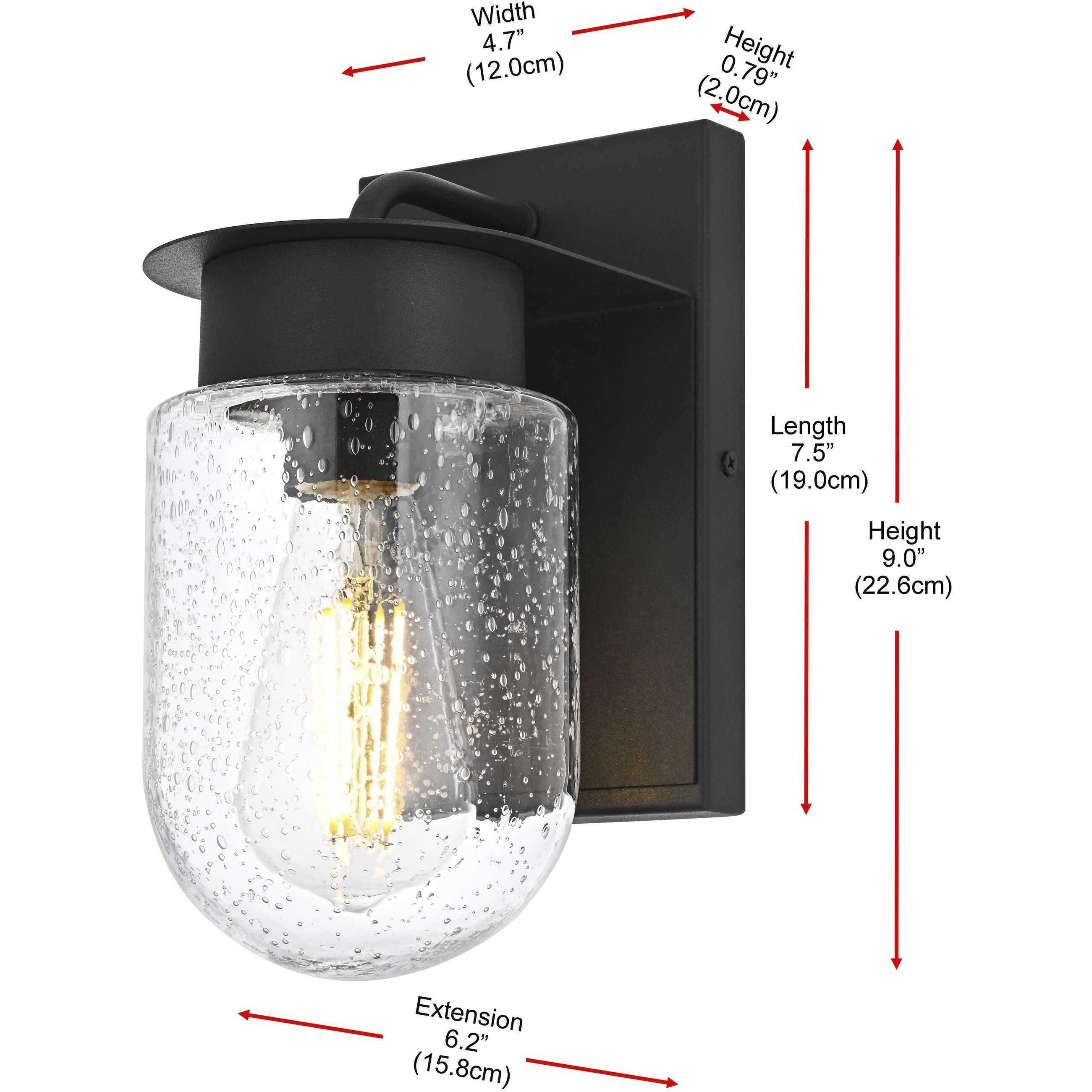 Rafael 1 Light 9 inch Black Outdoor Wall Sconce