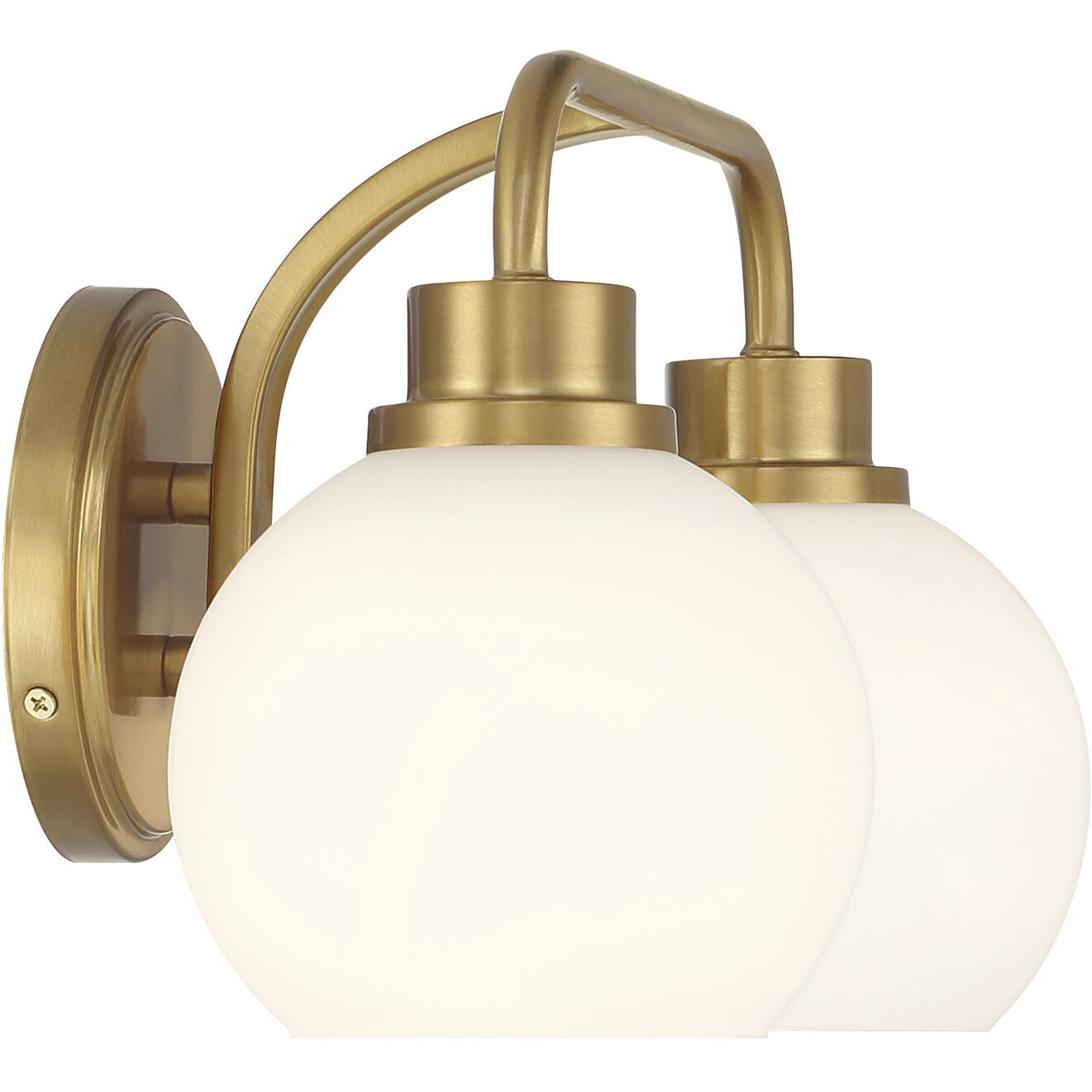 Contemporary 2 Light 16 inch Natural Brass Bathroom Vanity Light Wall Light